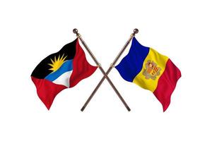 antigua et barbuda contre andorre deux drapeaux de pays photo