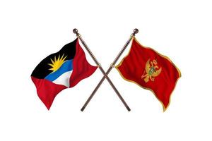 antigua-et-barbuda contre le monténégro deux drapeaux de pays photo