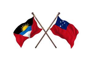 antigua et barbuda contre samoa deux drapeaux de pays photo