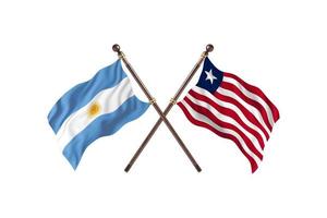 l'argentine contre le libéria deux drapeaux de pays photo