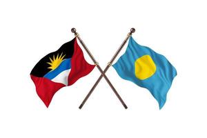 antigua et barbuda contre palau deux drapeaux de pays photo