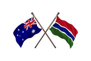 l'australie contre la gambie deux drapeaux de pays photo