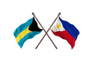 bahamas contre philippines deux drapeaux de pays photo