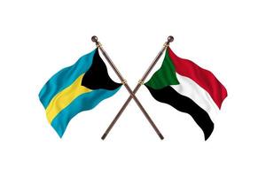 bahamas contre soudan deux drapeaux de pays photo