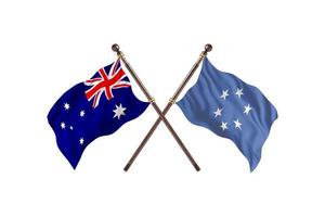 l'australie contre la micronésie deux drapeaux de pays photo