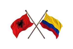 l'albanie contre la colombie deux drapeaux de pays photo