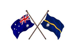 l'australie contre nauru deux drapeaux de pays photo
