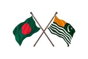 bangladesh contre cachemire deux drapeaux de pays photo
