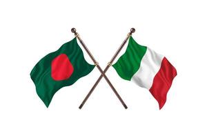 bangladesh contre italie deux drapeaux de pays photo