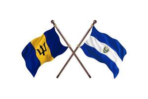 barbade contre el salvador deux drapeaux de pays photo