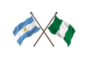 l'argentine contre le nigeria deux drapeaux de pays photo