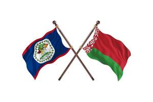 belize contre biélorussie deux drapeaux de pays photo