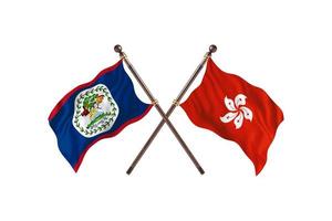 belize contre hong kong deux drapeaux de pays photo