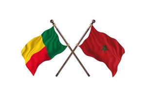 bénin contre maroc deux drapeaux de pays photo