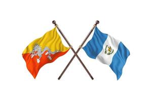 bhoutan contre guatemala deux drapeaux de pays photo