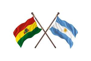 bolivie contre argentine deux drapeaux de pays photo