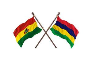 bolivie contre maurice deux drapeaux de pays photo