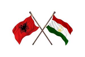 L'Albanie contre le Tadjikistan deux drapeaux de pays photo