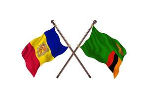 andorre contre la zambie deux drapeaux de pays photo