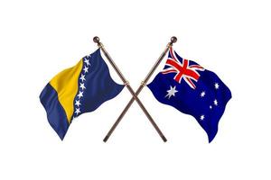 bosnie contre australie deux drapeaux de pays photo