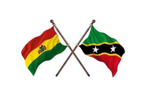 bolivie contre saint kitts et nevis deux drapeaux de pays photo