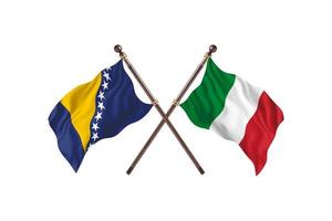 bosnie contre italie deux drapeaux de pays photo