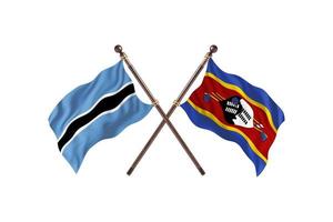 le botswana contre le swaziland deux drapeaux de pays photo