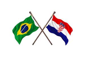 brésil contre croatie deux drapeaux de pays photo