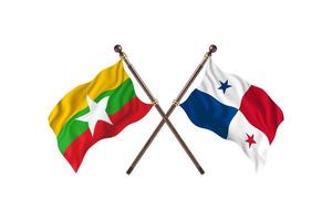 birmanie contre panama deux drapeaux de pays photo