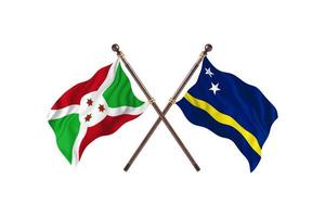 burundi contre curaçao deux drapeaux de pays photo