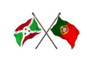 burundi contre portugal deux drapeaux de pays photo