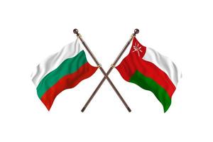 bulgarie contre oman deux drapeaux de pays photo