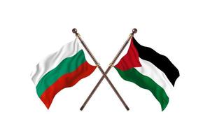 Bulgarie contre deux drapeaux de pays palestiniens photo