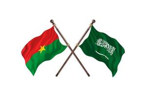 burkina faso contre arabie saoudite deux drapeaux de pays photo