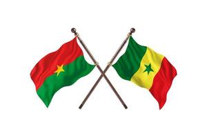 burkina faso contre sénégal deux drapeaux de pays photo