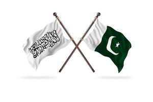 Émirat islamique d'afghanistan contre pakistan deux drapeaux de pays photo