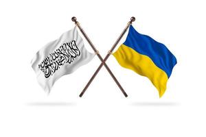 Émirat islamique d'afghanistan contre l'ukraine deux drapeaux de pays photo