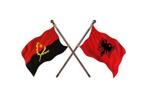 l'angola contre l'albanie deux drapeaux de pays photo