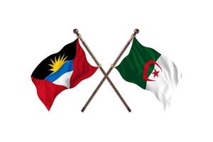 Antigua-et-Barbuda contre l'Algérie deux drapeaux de pays photo