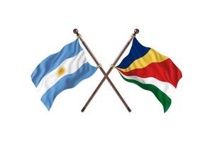 l'argentine contre les seychelles deux drapeaux de pays photo