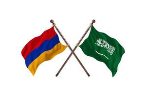 l'arménie contre l'arabie saoudite deux drapeaux de pays photo