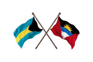 bahamas contre antigua et barbuda deux drapeaux de pays photo