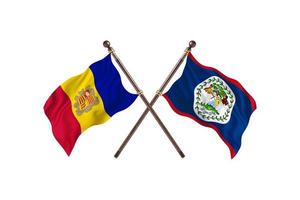 Andorre contre Belize deux drapeaux de pays photo