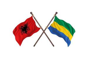 L'Albanie contre le Gabon deux drapeaux de pays photo