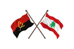 angola contre liban deux drapeaux de pays photo