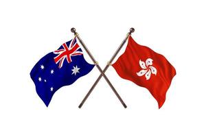 australie contre hong kong deux drapeaux de pays photo