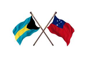 bahamas contre samoa deux drapeaux de pays photo