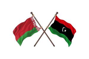 la biélorussie contre la libye deux drapeaux de pays photo