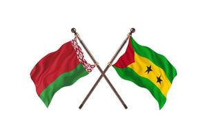 biélorussie contre sao tomé et principe deux drapeaux de pays photo