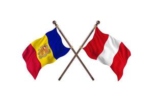 andorre contre pérou deux drapeaux de pays photo